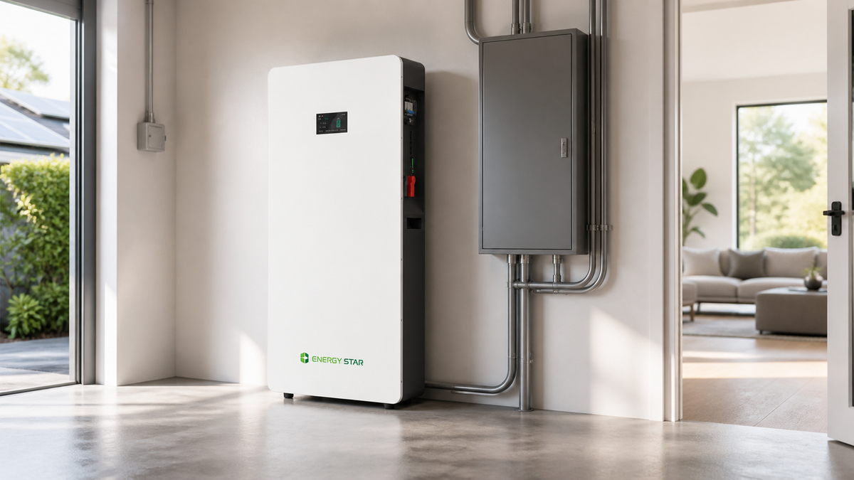 ENERGY STAR WL10B low-voltage home battery installed in utility setting