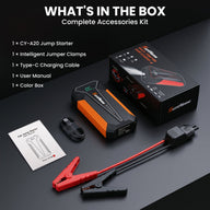 A20 jump starter in-box contents