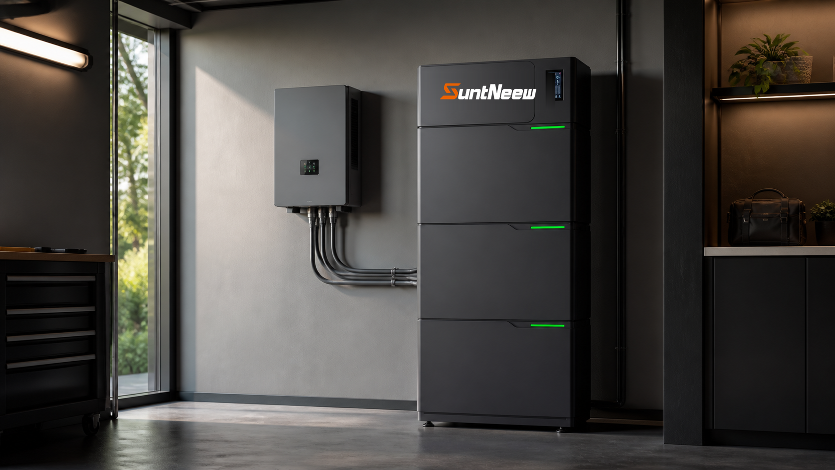 SuntNeew VH home energy storage system installed in a technical room