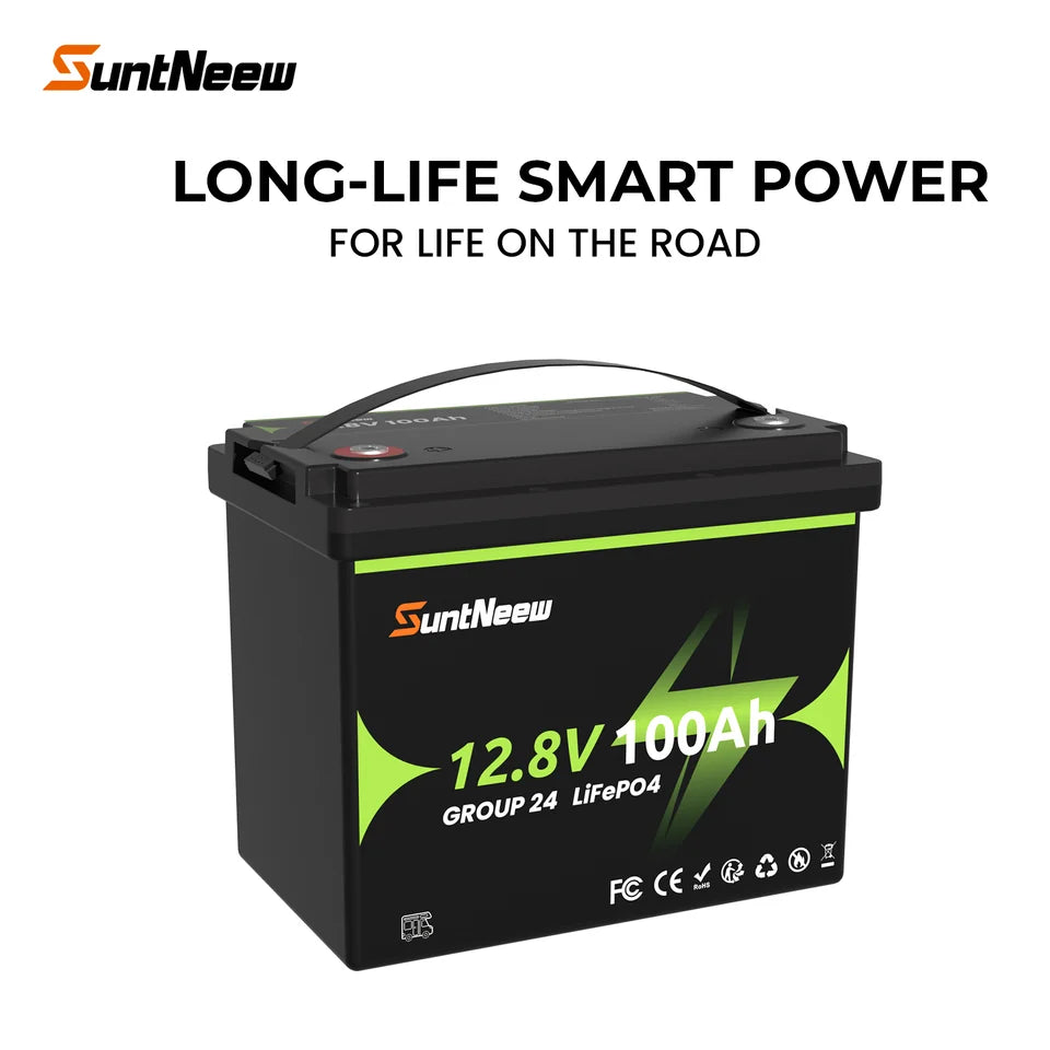 SuntNeew Group 24 100Ah LiFePO4 RV battery product view