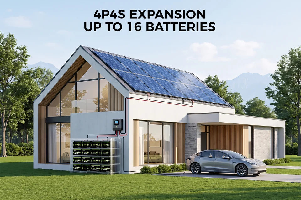 Matched SuntNeew Group 31 batteries arranged as an expandable off-grid power bank