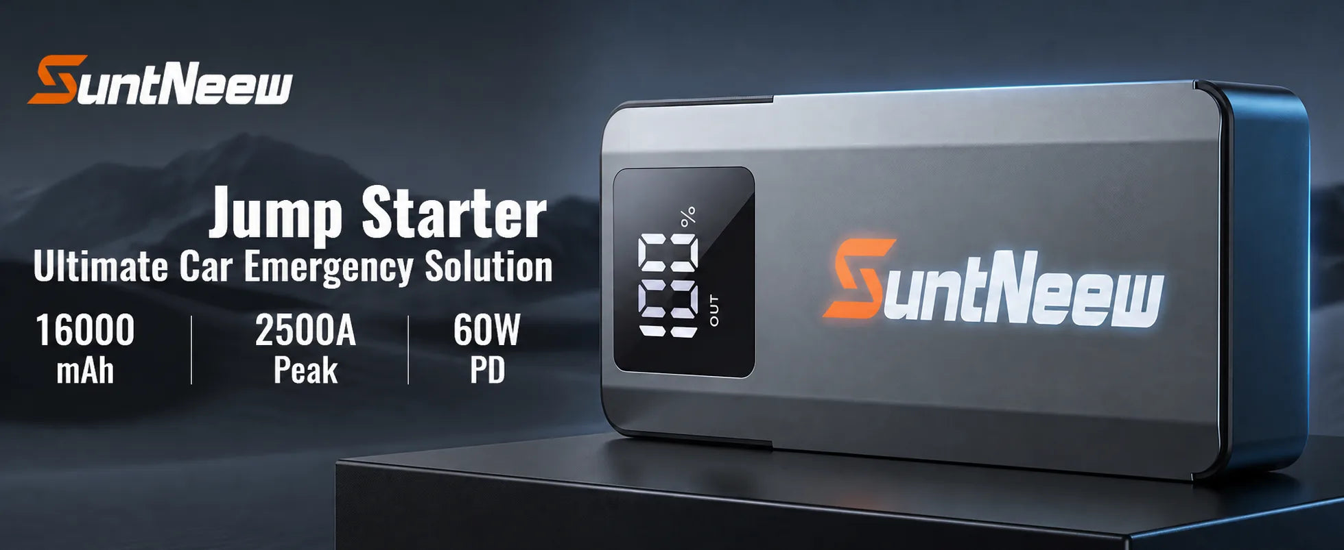 SuntNeew A3 jump starter overview with capacity, peak current and PD charging information