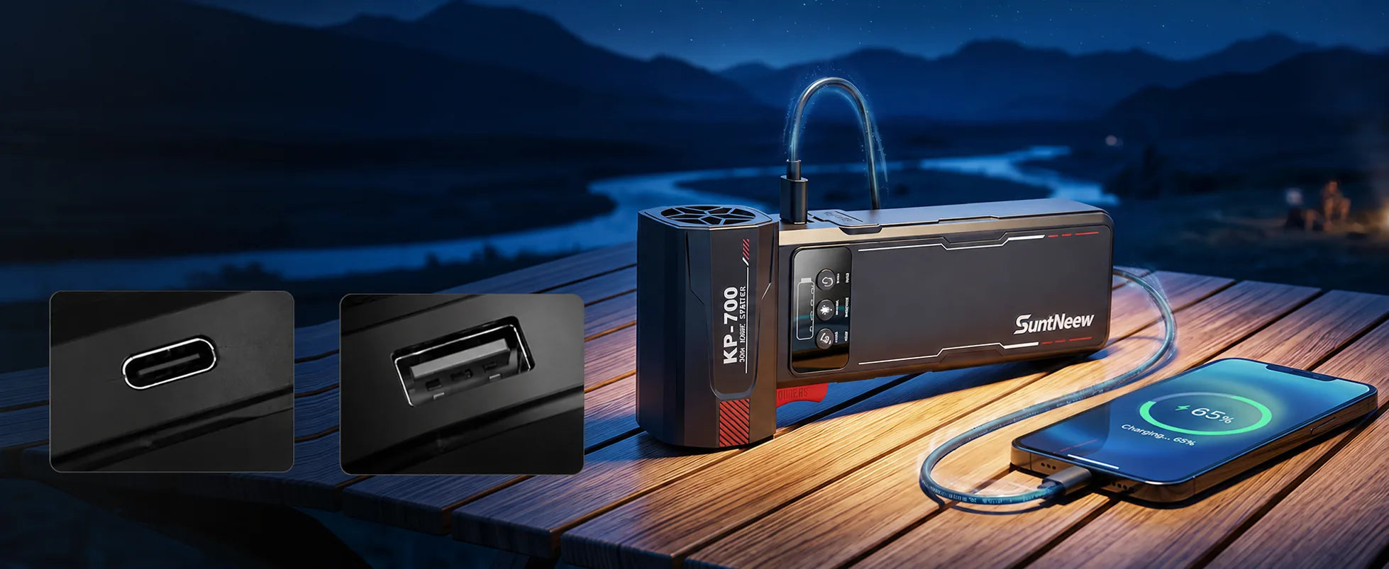 KB700 USB device charging scene