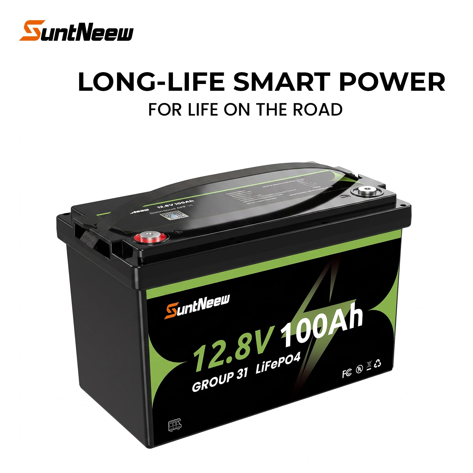 SuntNeew 12.8V 100Ah Group 31 LiFePO4 RV battery