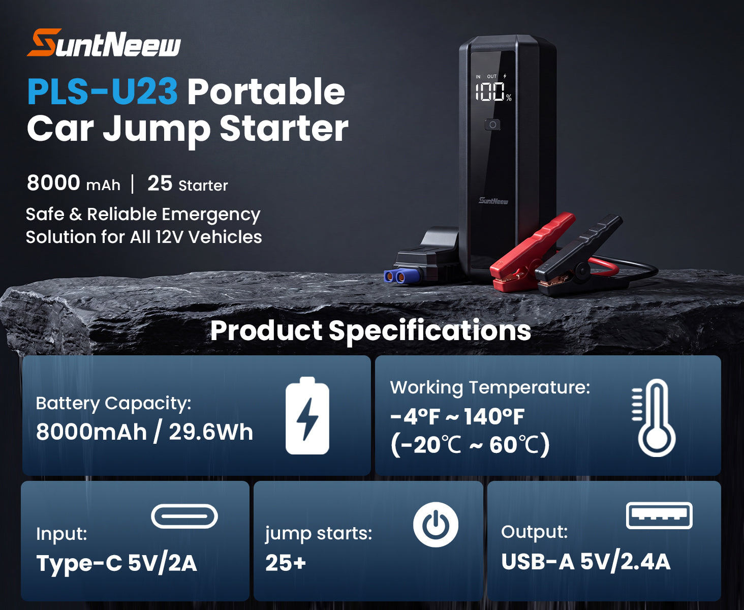 SuntNeew U23 connected for a vehicle start